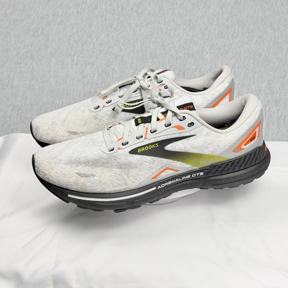 Brooks Adrenaline GTS 23 Mens Running Shoes Grey Orange 1103911D017 Size 13 D